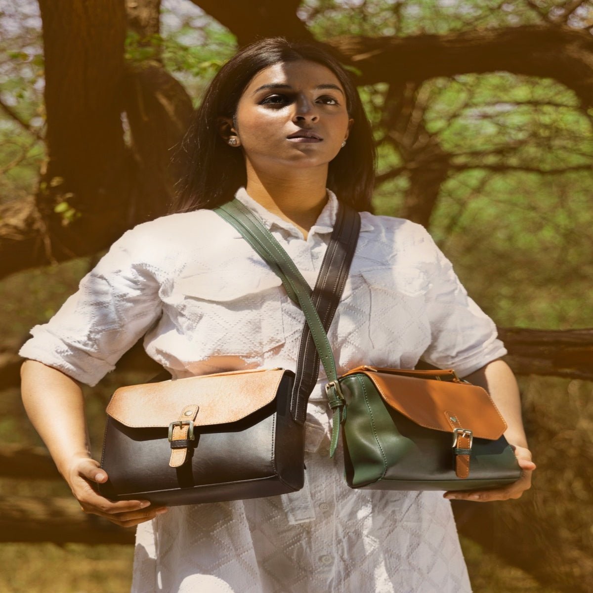Juniper Vegan Leather Sling Bag - Green – Sling Bag by Green Hermitage available on Brown Living™. . SKU: SBGH2025 - 3004. Img 7.