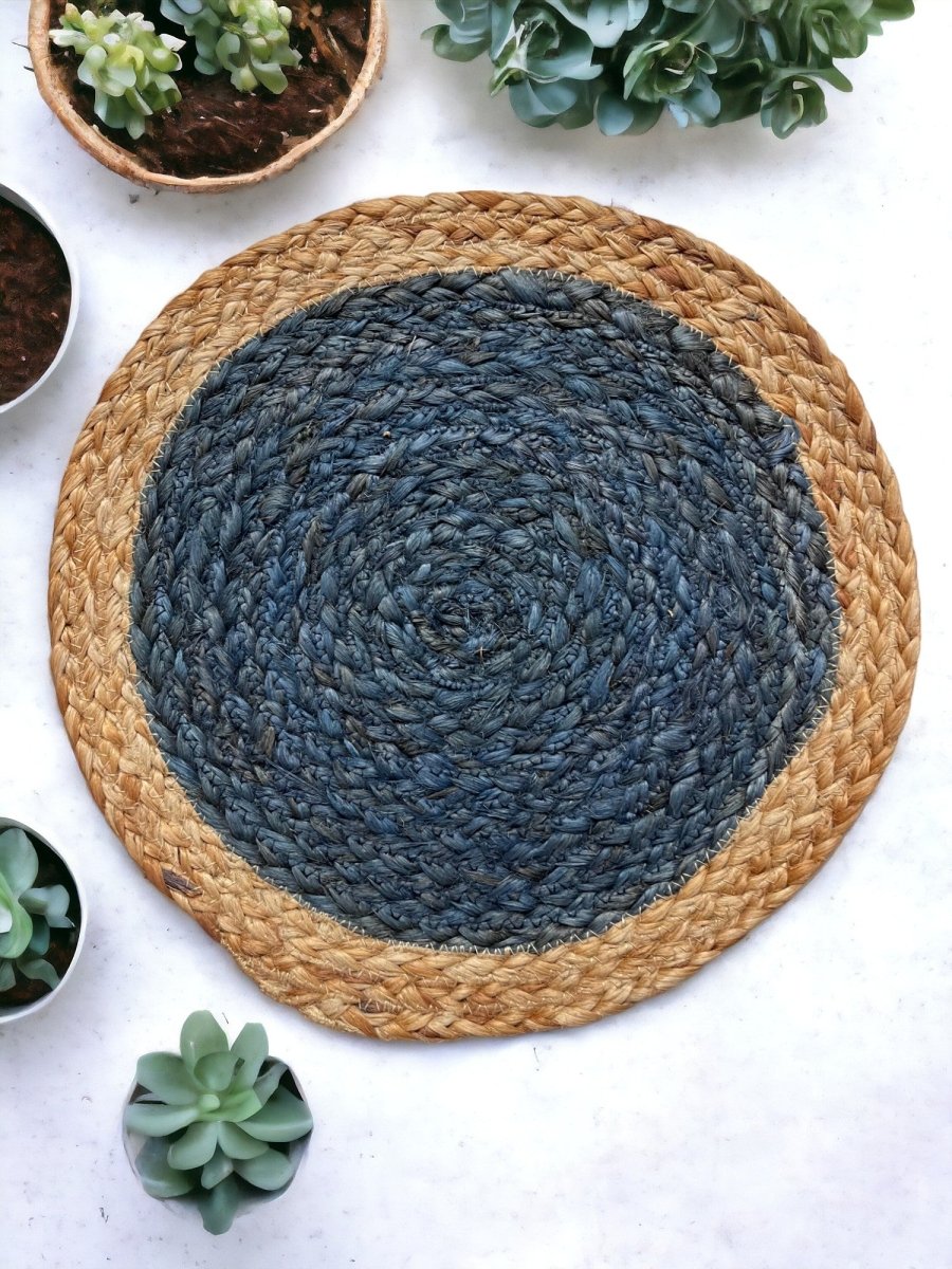 Jute Placemats – Set of 2 – Table Linens by ONEarth available on Brown Living™. Yellow . SKU: OEP097. Img 6.