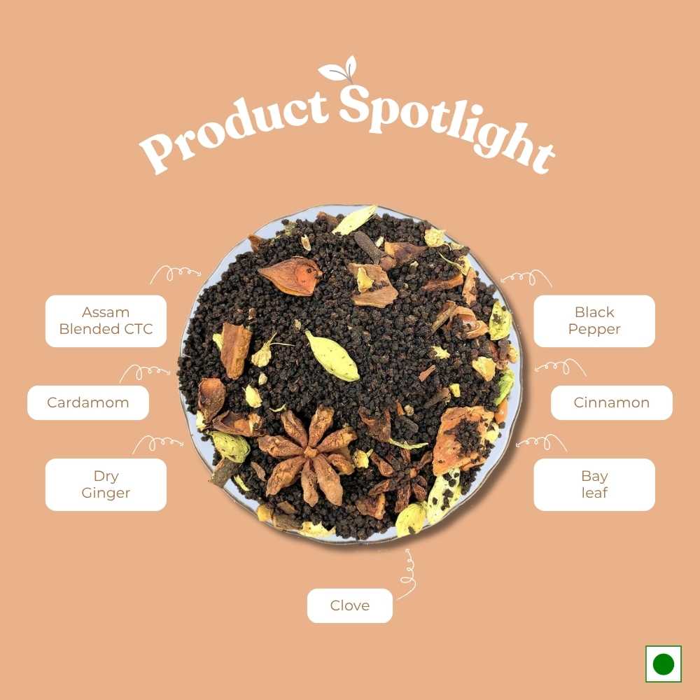Kadak Masala Chai – Immunity & Metabolism Boost – 70g – Tea on Brown Living™. SKU: KKTin50New. Img 2.