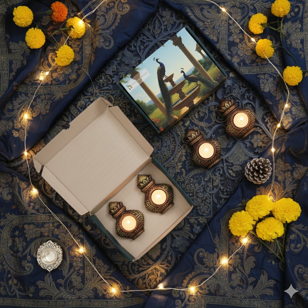 Kalash T - Light Diya Set – Indian Ethnic Lighting – Home Decor on Brown Living™. SKU: D39. Img 8.