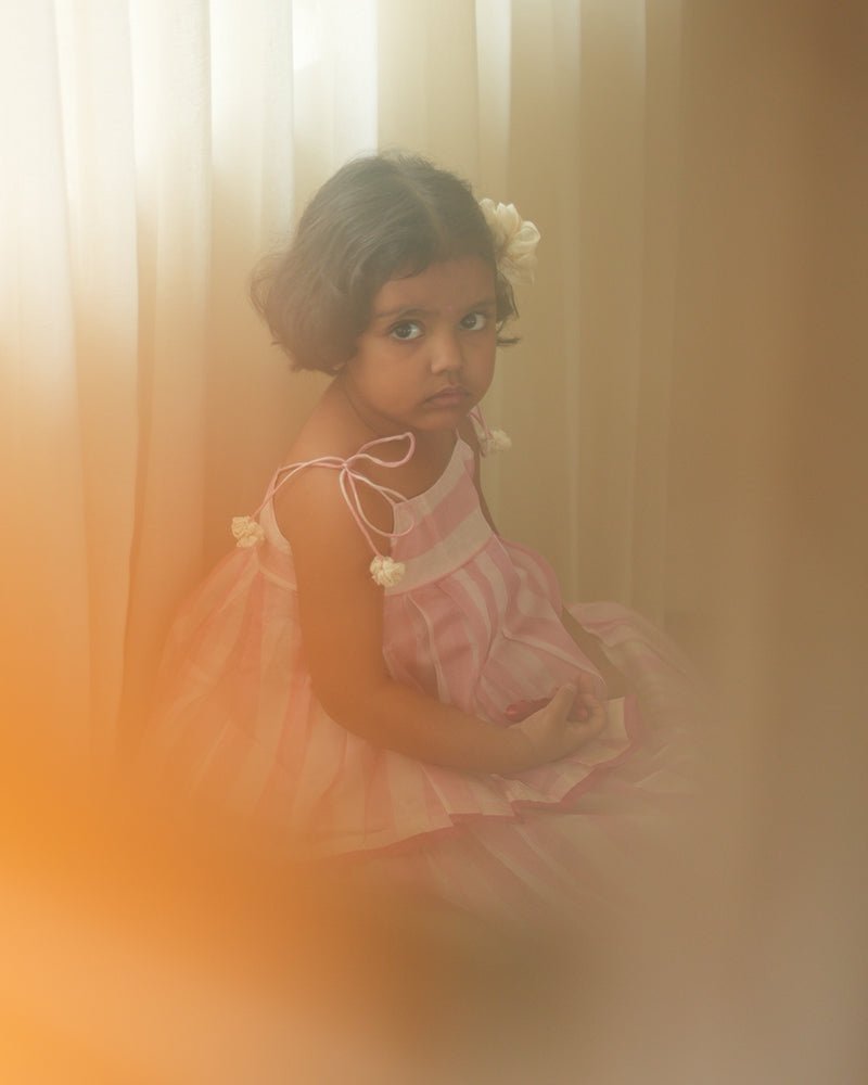 Kamal Lehenga Set in Baby Pink Stripes – Ethnic Wear For Kids – Kids Ethnic Sets on Brown Living™. SKU: C35G5PL12. Img 5.