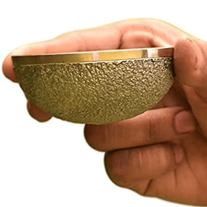 Kansa Vatki | Natural Ayurvedic Healing Cup – Massager on Brown Living™. SKU: kansavati. Img 4.