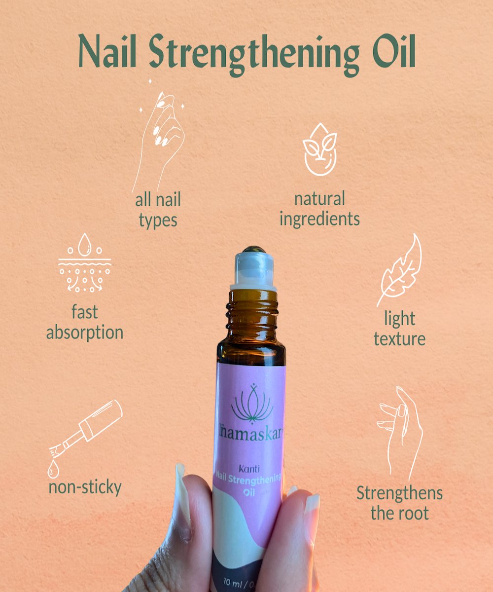 Kanti - 100% Natural Nail Strengthening Oil - 10 ml – Nail Cuticle Cream on Brown Living™. SKU: NNS10ml - Namaskar2024. Img 4.