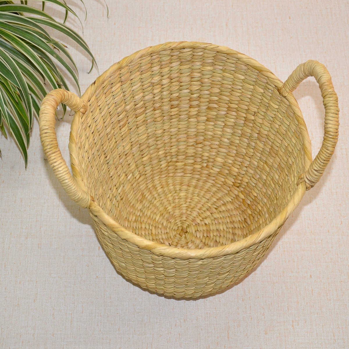 Kauna Curved Storage Basket – Baskets & Boxes by DHARINI available on Brown Living™. . SKU: KAUBAS034A. Img 5.