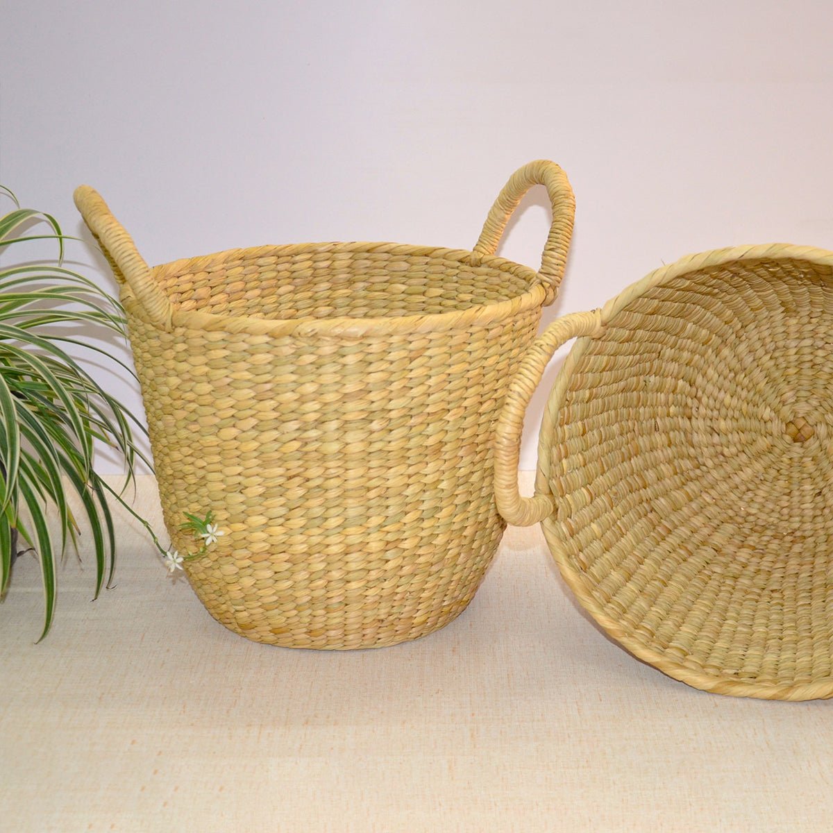Kauna Curved Storage Basket – Baskets & Boxes by DHARINI available on Brown Living™. . SKU: KAUBAS034A. Img 6.