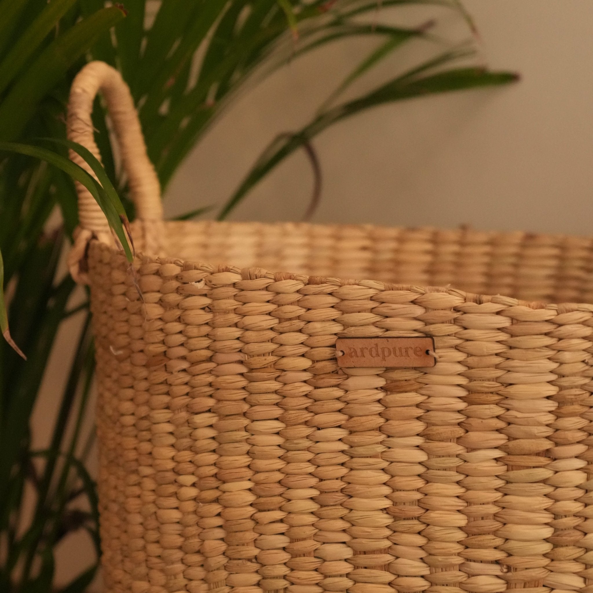 Kauna Grass Marquise Laundry Basket – Baskets & Boxes on Brown Living™. SKU: 918KL. Img 3.