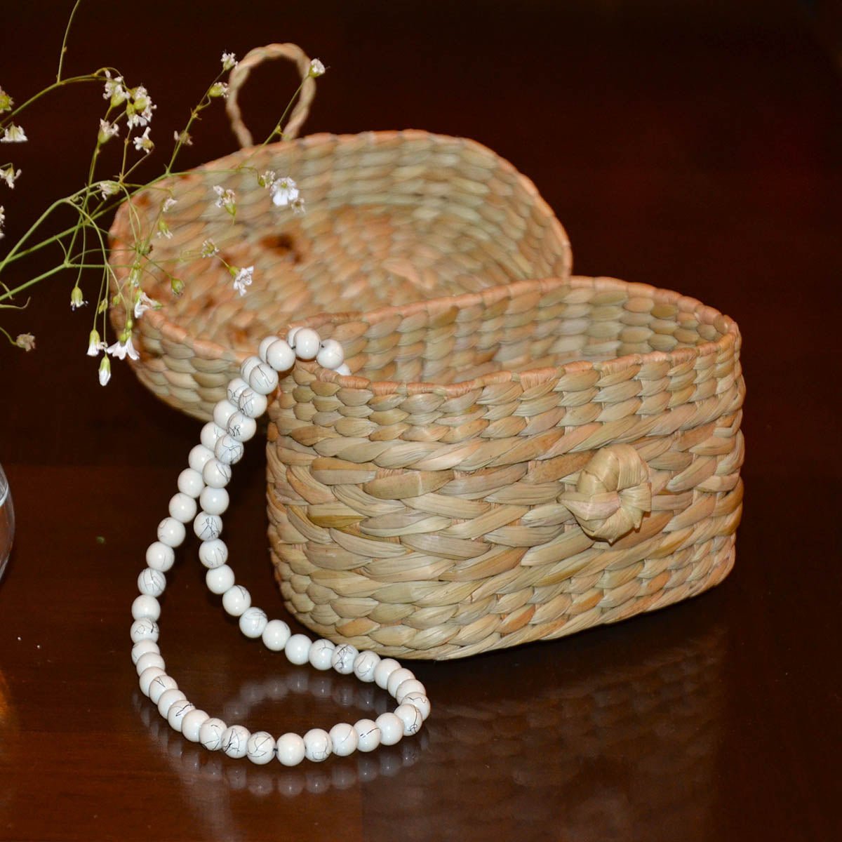 Kauna Oval Trinket & Gift Box - Natural – Baskets & Boxes on Brown Living™. SKU: KATBOX025A. Img 3.