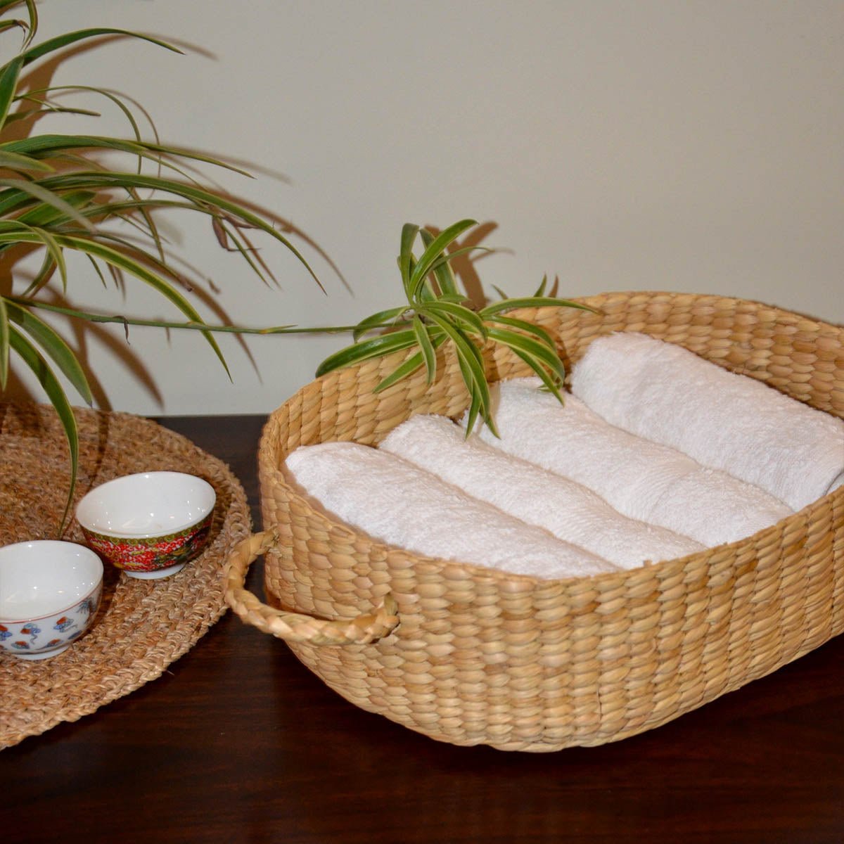 Kauna Oval Utility & Gift Basket - Natural – Baskets & Boxes on Brown Living™. SKU: KAOBAS020A. Img 2.
