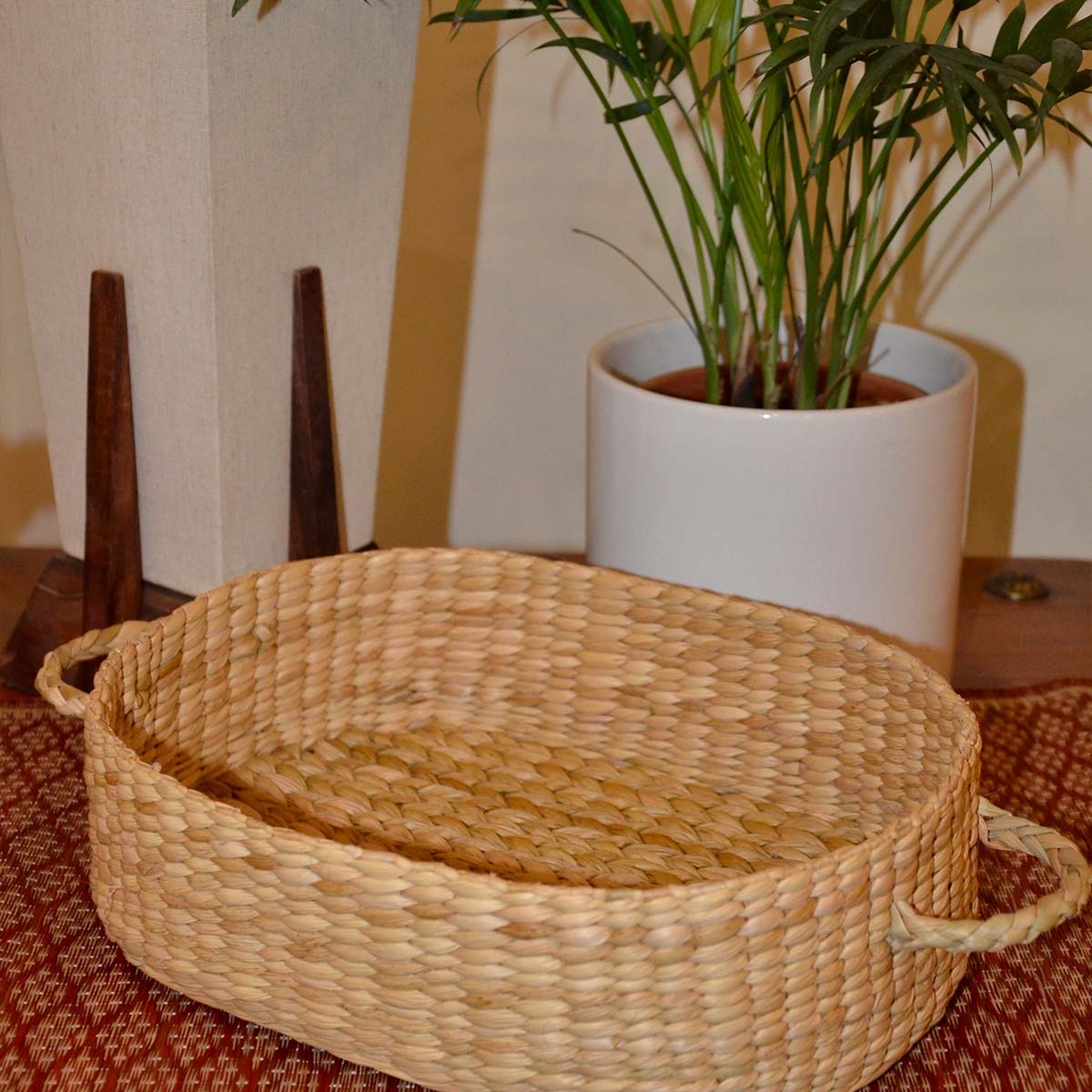 Kauna Oval Utility & Gift Basket - Natural – Baskets & Boxes on Brown Living™. SKU: KAOBAS020A. Img 3.