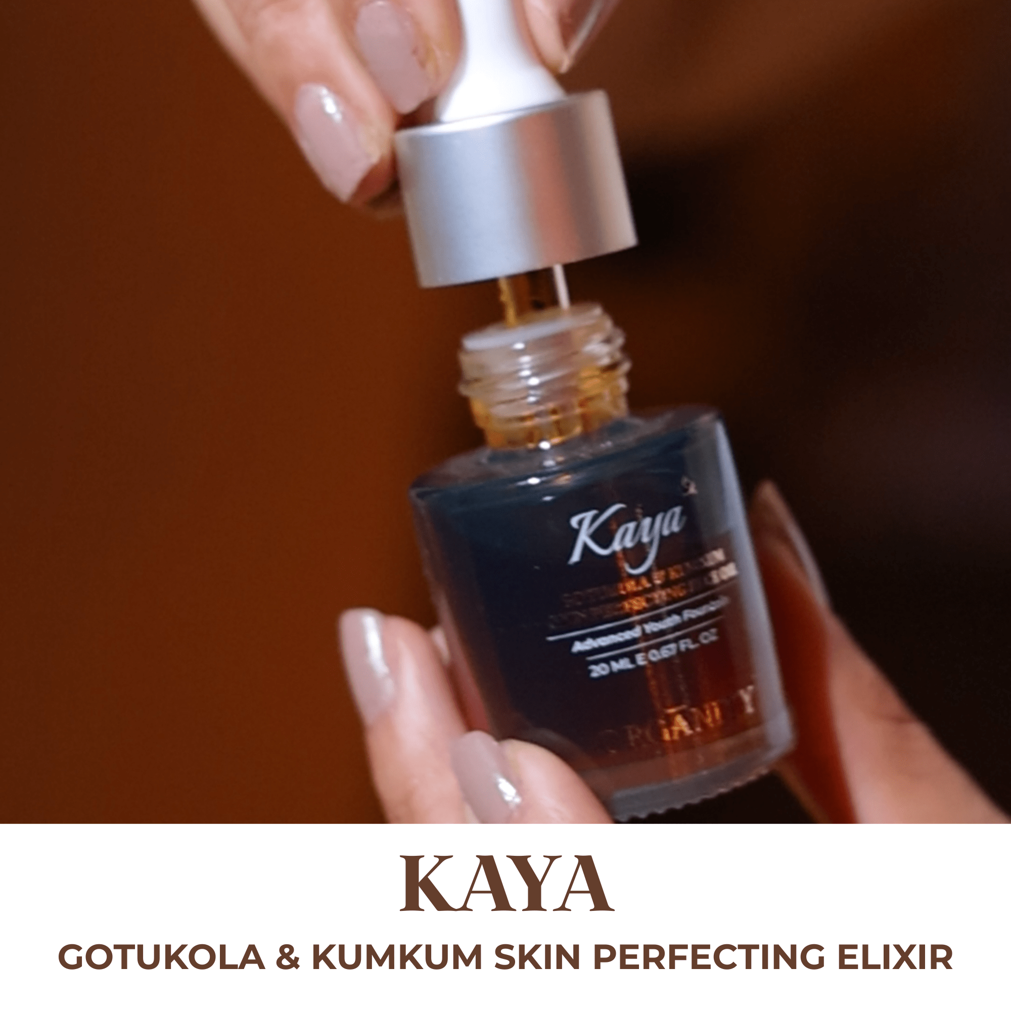 Kaya - Gotukola & Kumkum Skin Perfecting Elixir – Skin Care on Brown Living™. SKU: ORG-KAYA-20ML. Img 4.