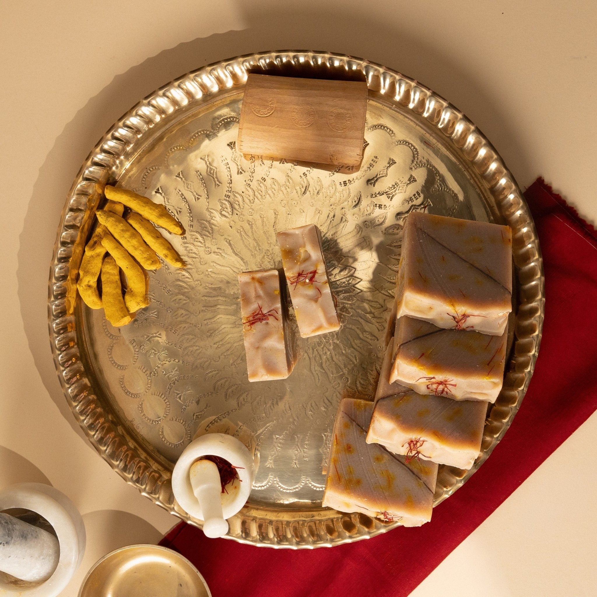 Kesar Chandan Handcrafted Cold Processed Soap – Soap on Brown Living™. SKU: KNC1001X. Img 11.