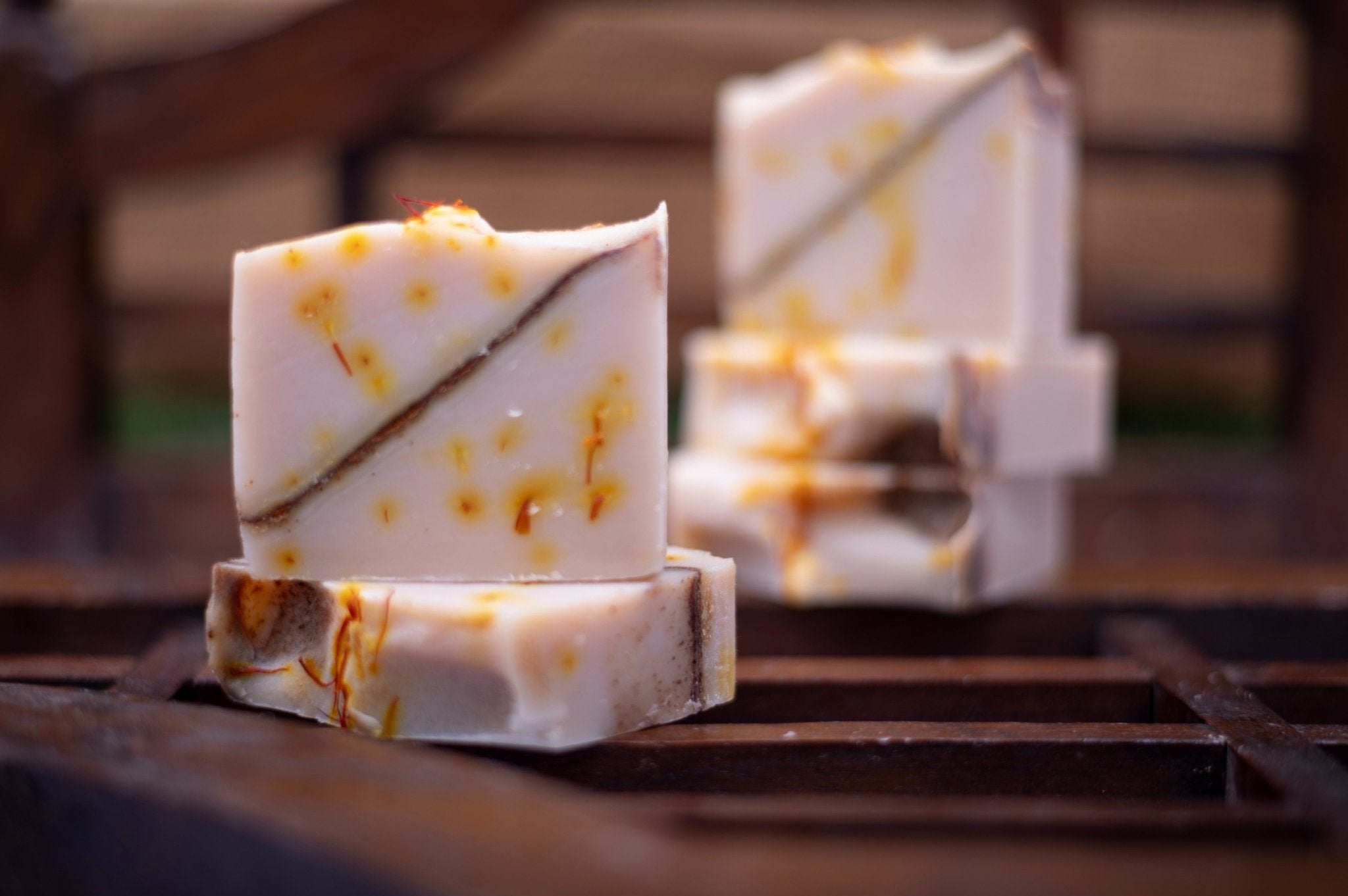 Kesar Chandan Handcrafted Cold Processed Soap | Natural Bath Soap – Soap on Brown Living™. SKU: KNC1001X. Img 5.