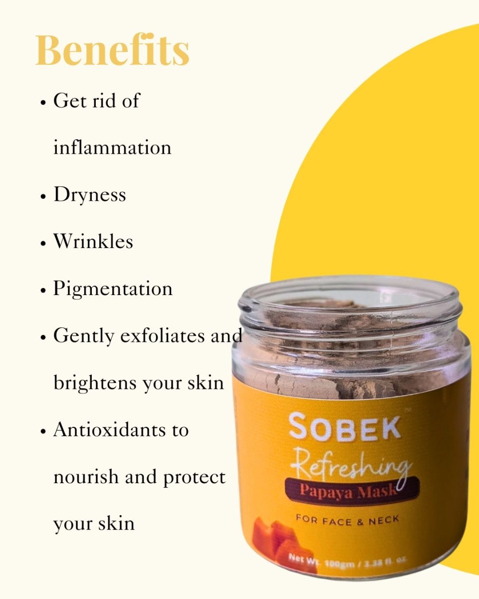Kesar Glowing Face Mask - Pack 100 g – Face Pack by Sobek Naturals available on Brown Living™. Papaya . SKU: SOB - FM - 6. Img 12.