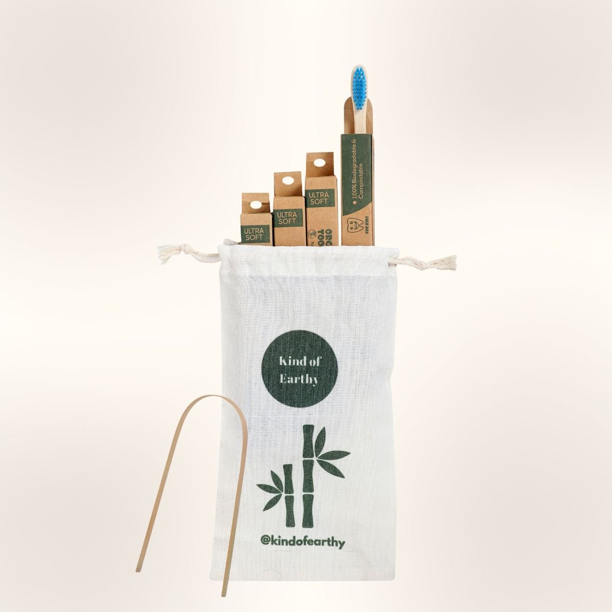 Kids Bamboo Toothbrush Pack of 4 | Colorful Soft Bristles – Tooth Brush on Brown Living™. SKU: KOE-016-KI. Img 3.