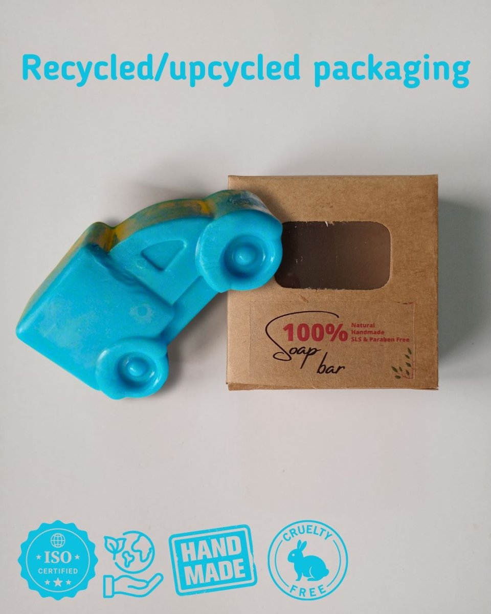 Kids Car Shaped Goat Milk Shea Butter Soap 100g Bar – Body Soap by Sobek Naturals available on Brown Living™. . SKU: SOB - SOAP - 25. Img 3.