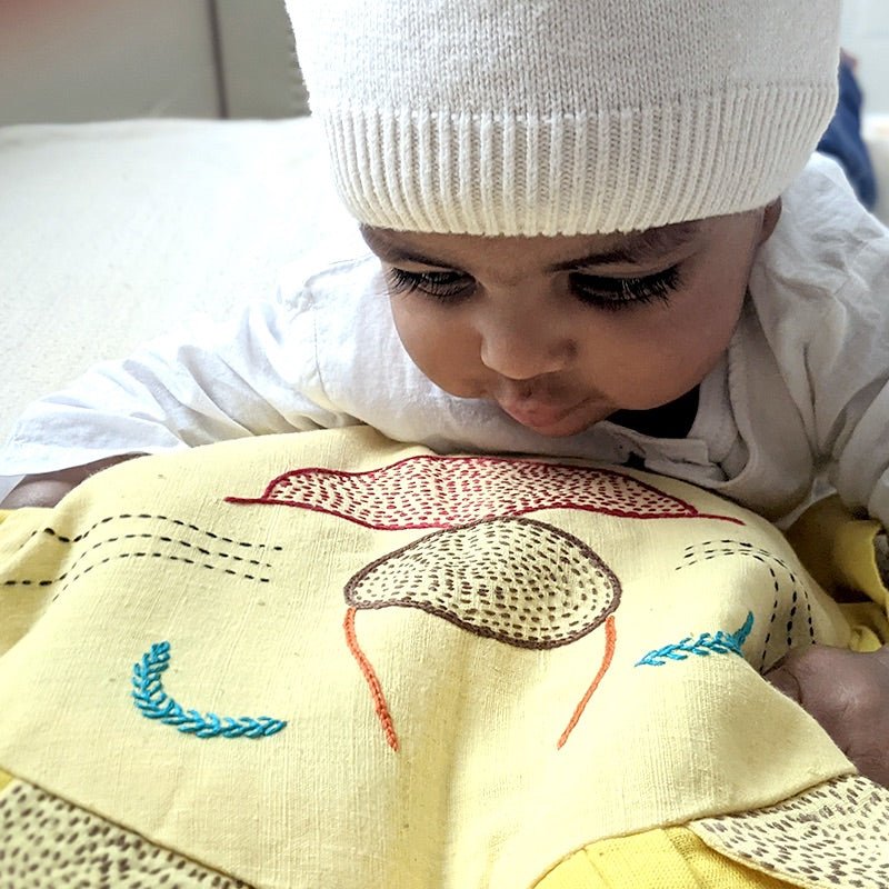 Kids Organic Cotton Lion Mustard Seed Pillow – Pillow on Brown Living™. SKU: RAI - LION. Img 3.
