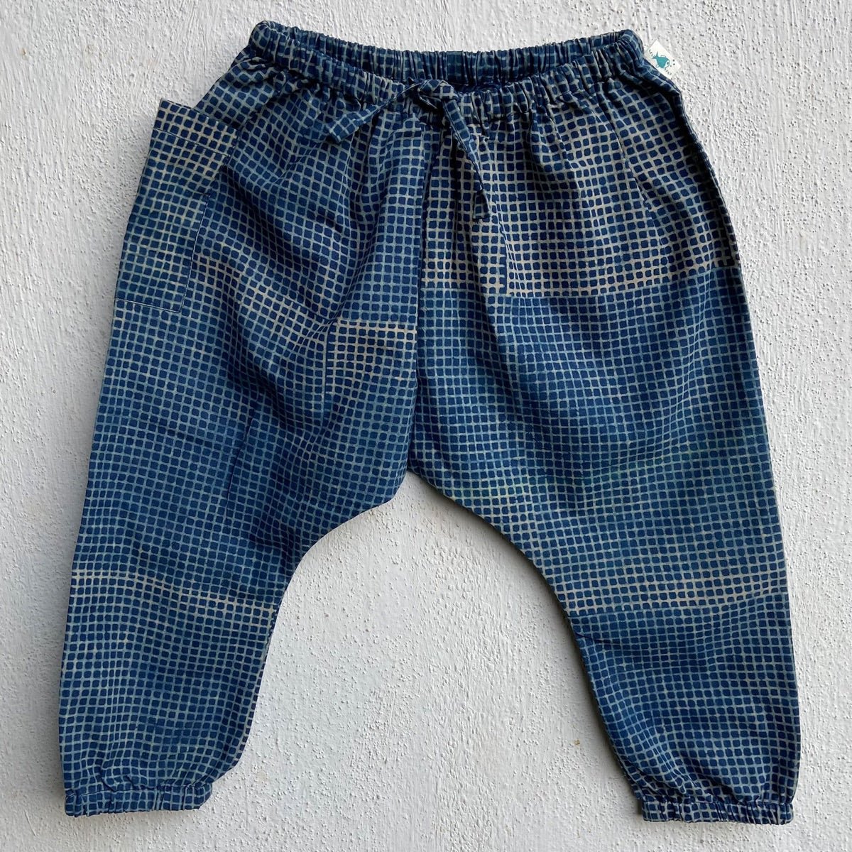 Kids Unisex Organic Cotton Raidana Kurta and Check Pants - Indigo – Kids Ethnic Sets on Brown Living™. SKU: IND - RAICHK - KURPJ - 69 - 0322. Img 4.