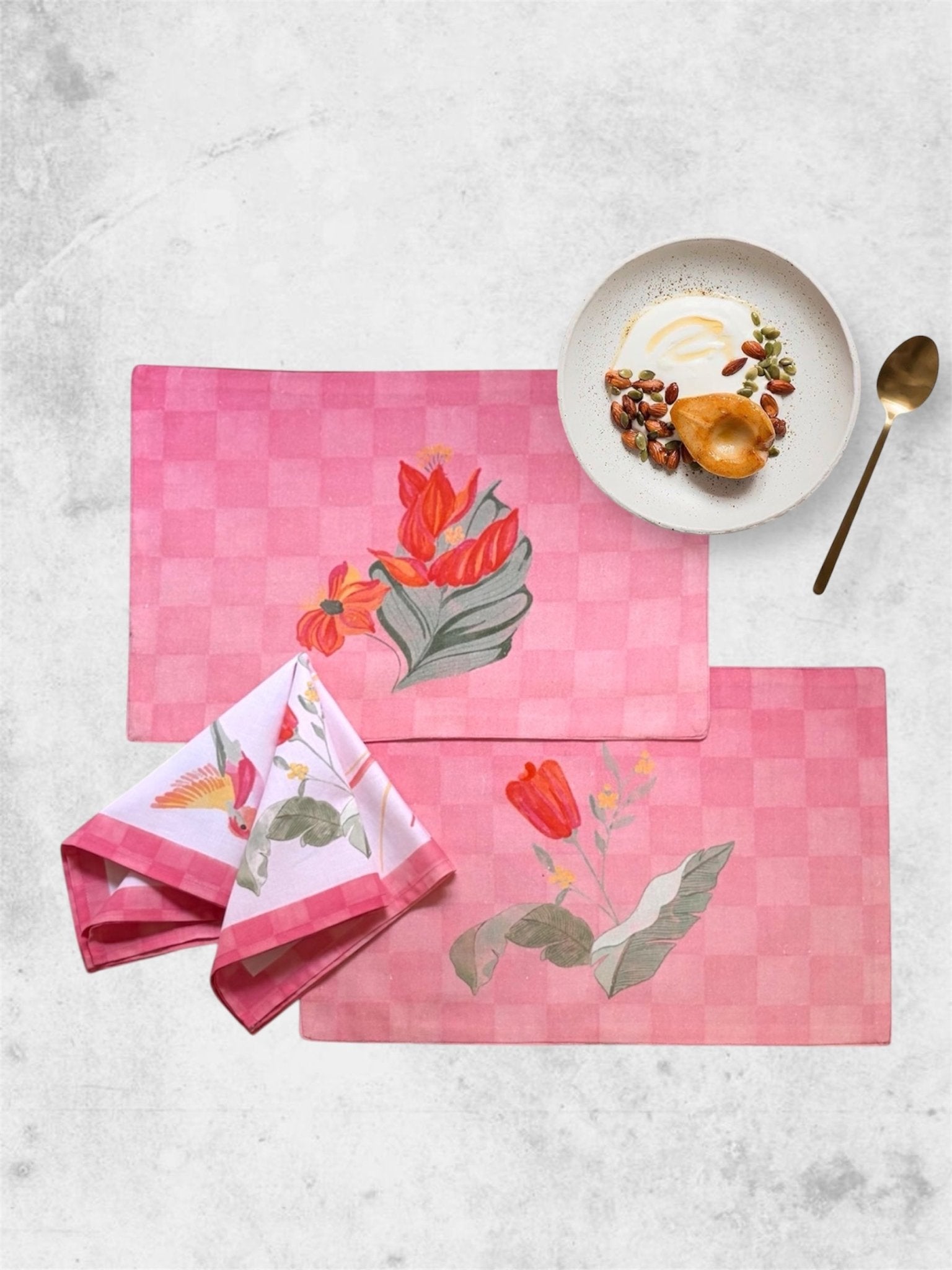 Kiro Cotton Placemat | Minimal Everyday Dining Table Mat – Table Linens on Brown Living™. SKU: PM0020. Img 1.