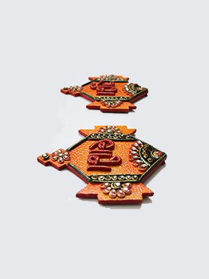 Kite Shubh Laabh Wall Décor Set of 2 | Handcrafted Festive Decor – Home Decor on Brown Living™. SKU: PM05. Img 3.