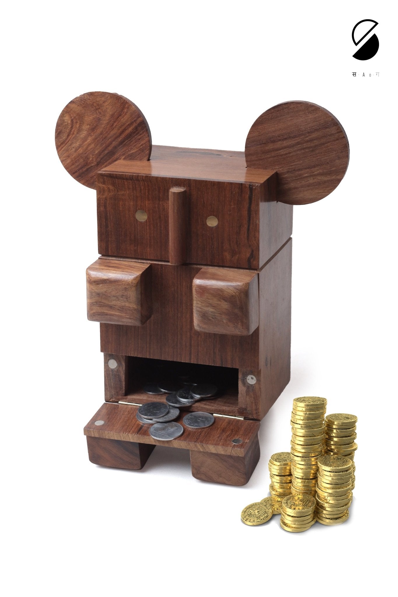 Koala Piggy Bank | Cute Wooden Coin Saving Box for Kids & Home Decor – Piggy Banks & Money Jars on Brown Living™. SKU: PBK. Img 3.