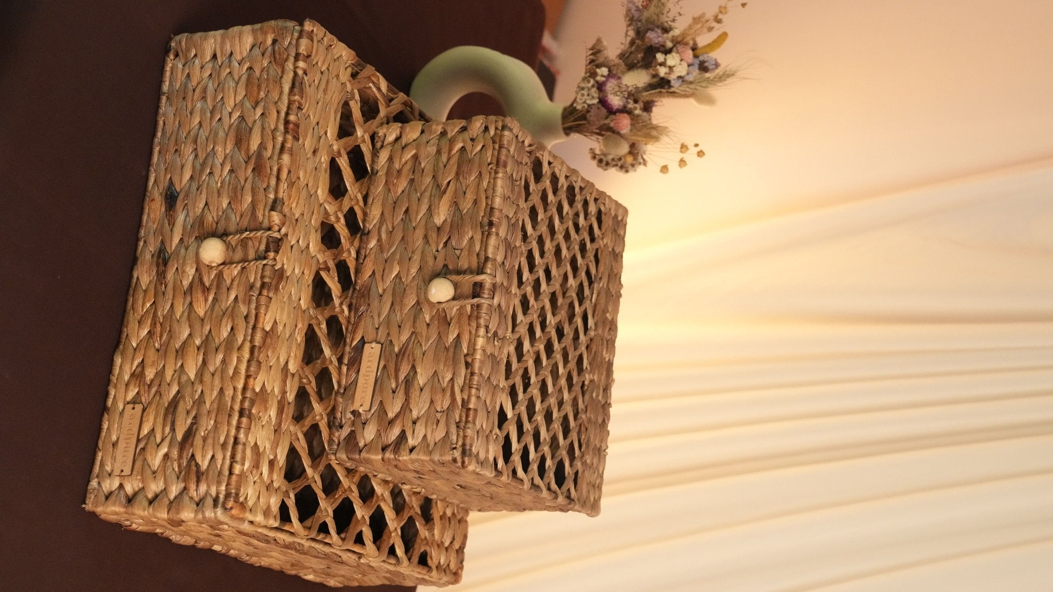 Kosh Star Wicker Box | Handcrafted Water Hyacinth Storage Box – Baskets & Boxes on Brown Living™. SKU: 305SW. Img 2.