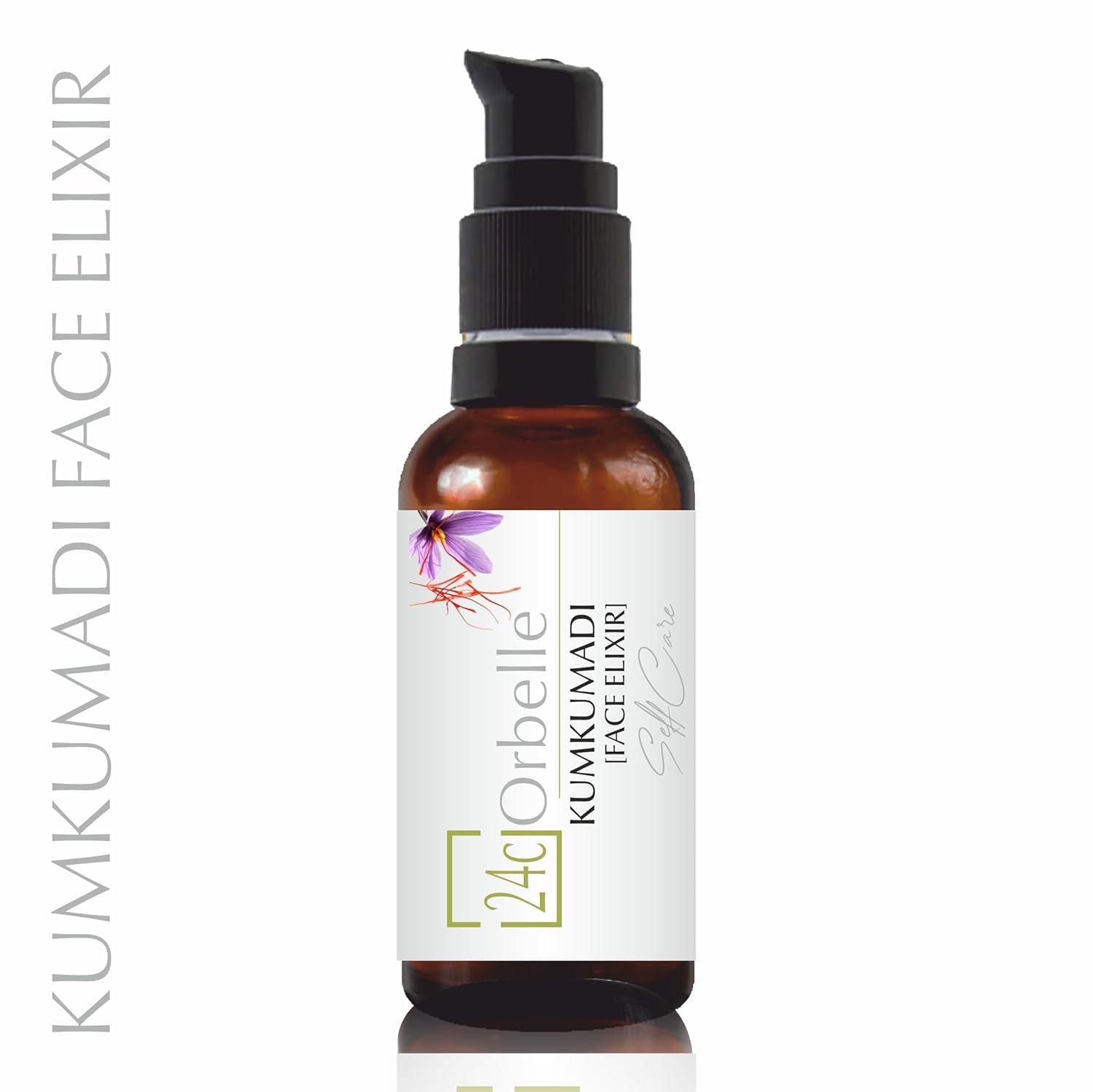 Kumkumadi Face Elixir – Anti - Aging & Skin Brightening Oil | 30 ml – Face Serum on Brown Living™. SKU: 24 - KM - FE - 30ML. Img 1.