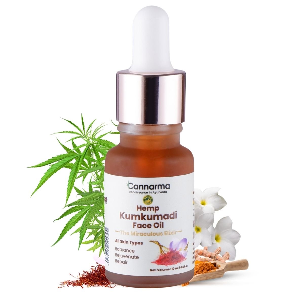 Kumkumadi Face Oil – Ayurvedic Glow & Skin Brightening Oil – Face Oil on Brown Living™. SKU: KUM_10ml. Img 1.