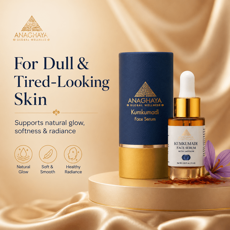 Kumkumadi Face Serum with Saffron for Glowing Skin – Face Serum on Brown Living™. SKU: 02. Img 3.