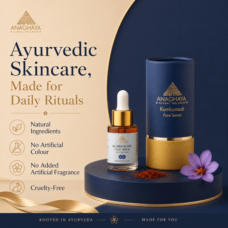 Kumkumadi Face Serum with Saffron for Glowing Skin – Face Serum on Brown Living™. SKU: 02. Img 2.