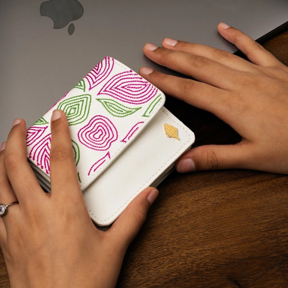 Lana - Cactus Leather Cardholder – Card Sleeves on Brown Living™. SKU: CHGH_8009. Img 10.