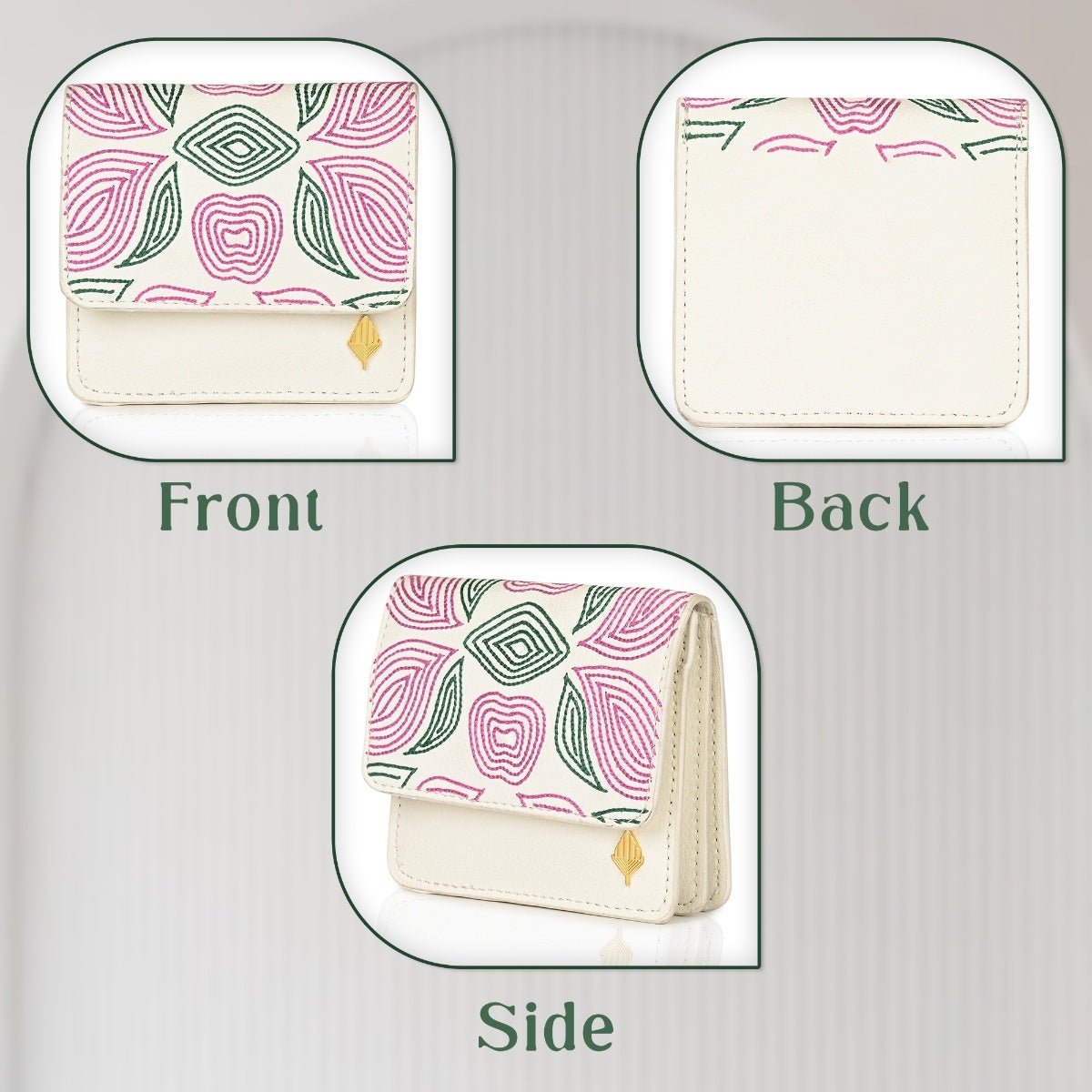 Lana - Cactus Leather Cardholder (White) – Card Sleeves on Brown Living™. SKU: CHGH8011. Img 7.