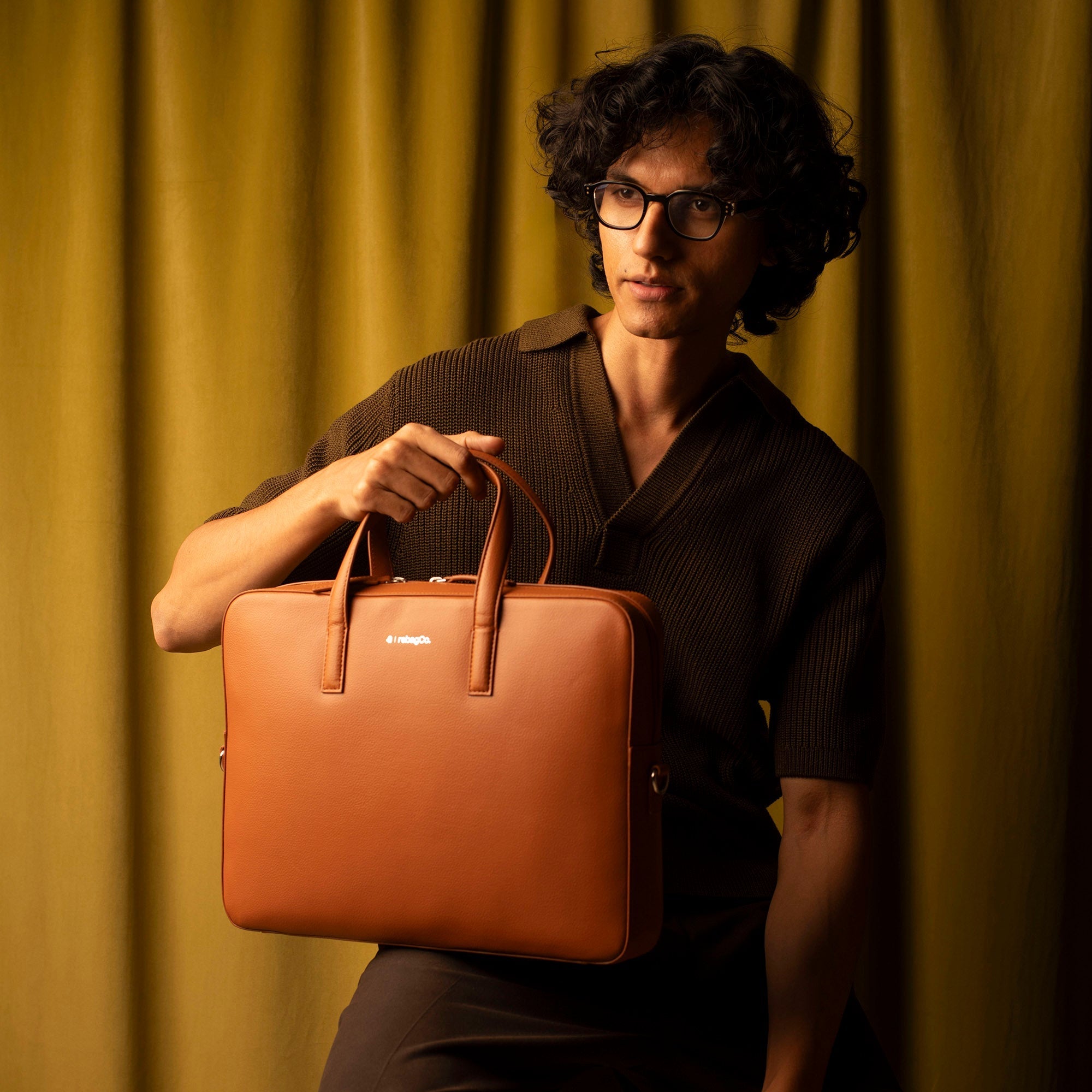 Laptop & Office Transit Briefcase Bag – Bags on Brown Living™. SKU: BL-LPB-BRN-001. Img 2.