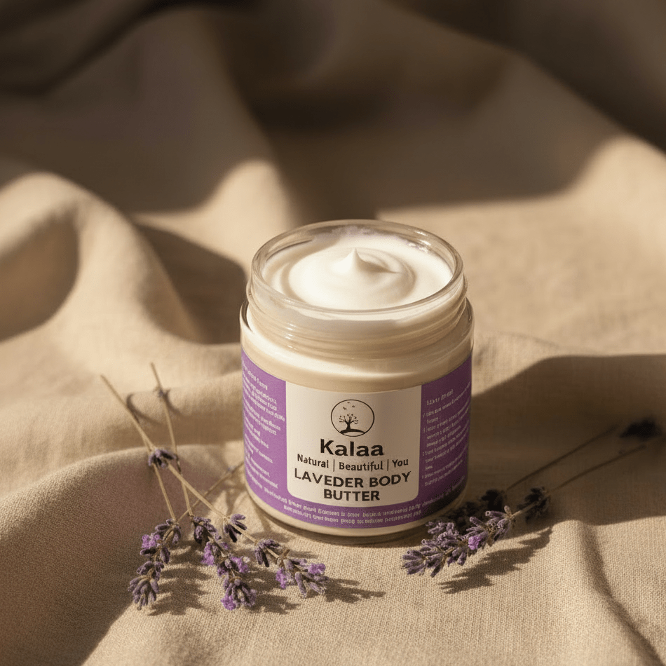Lavender Body Butter Deep Nourishing Hydrating Skin Cream – Body Butter on Brown Living™. SKU: LAVBTR. Img 1.