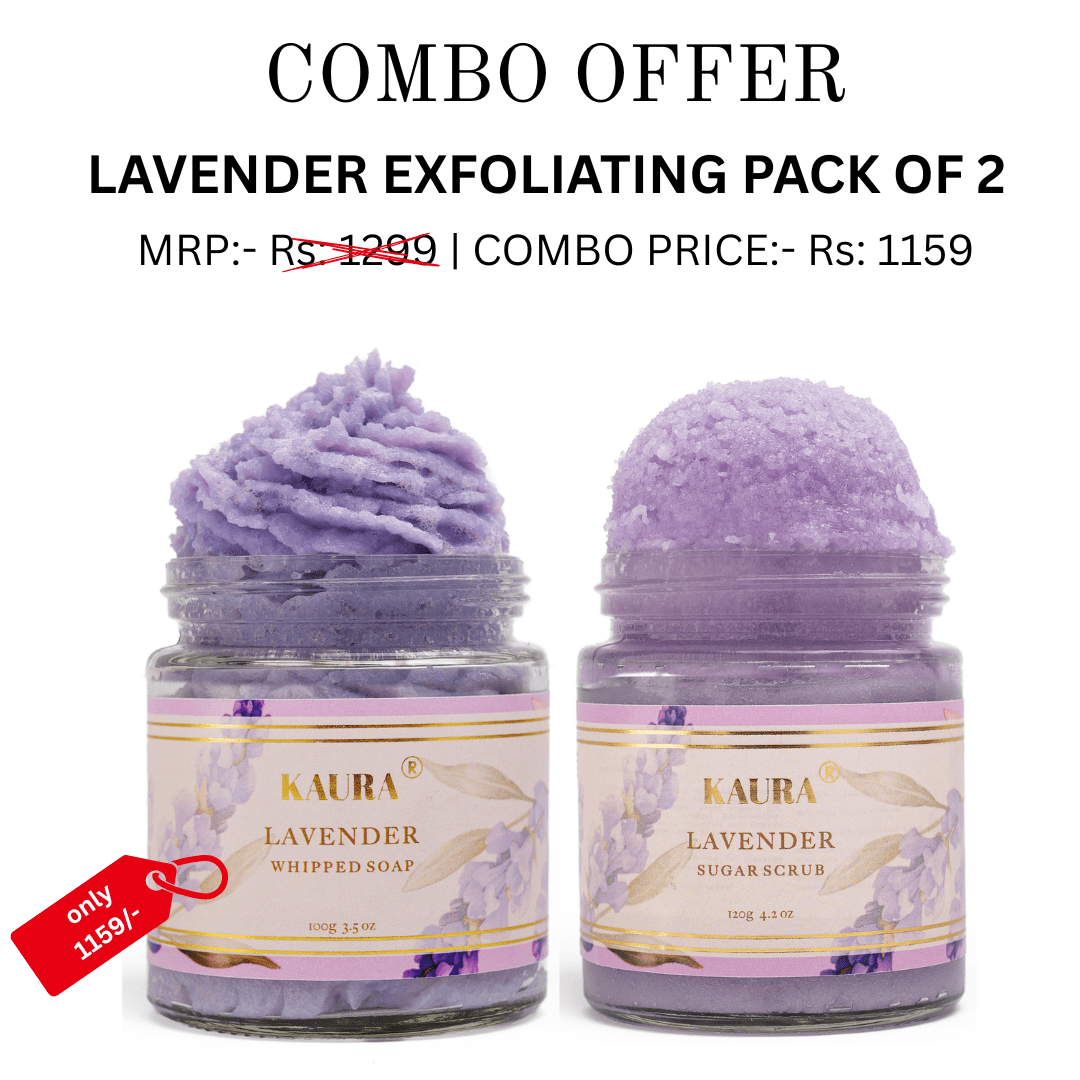 Lavender Exfoliating Pack of 2 (Whipped Soap + Scrub) for Relaxed Skin – Body Scrub by Kaura available on Brown Living™. . SKU: BL - KI - 068. Img 11.