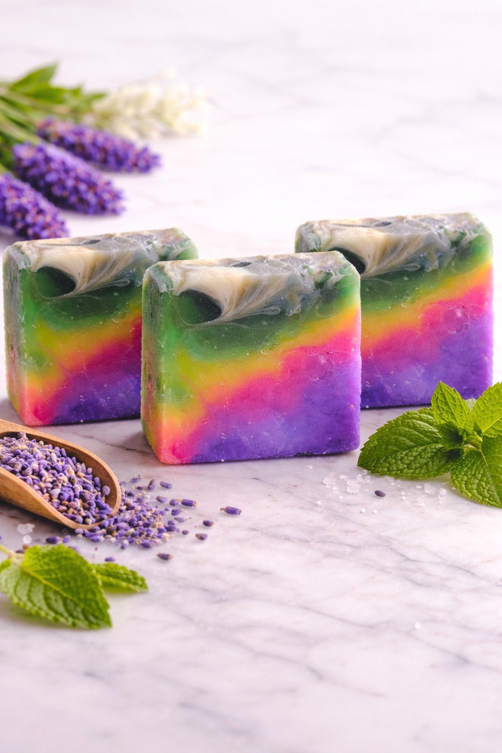 Lavender & Mint Handmade Soap | Refreshing Bath Bar | 120g – Body Soap on Brown Living™. SKU: SN-CP-LM-120. Img 3.