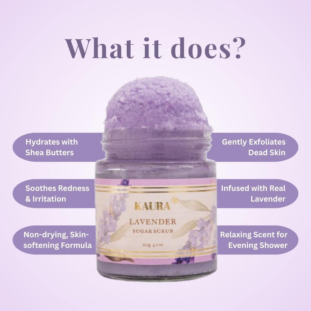 Lavender Sugar Scrub for Relaxing & Smooth Skin | 120g – Body Scrub on Brown Living™. SKU: KI332. Img 3.