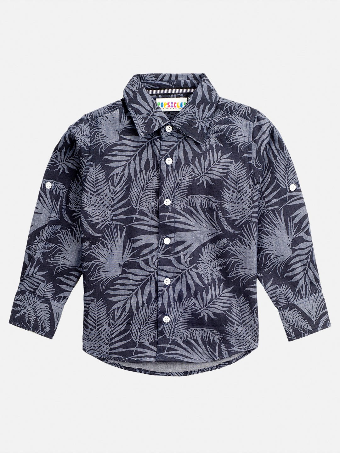 Leafy Print Shirt Regular Fit for Boys | Casual & Stylish Shirt – Kids Shirts on Brown Living™. SKU: PB211_1. Img 1.