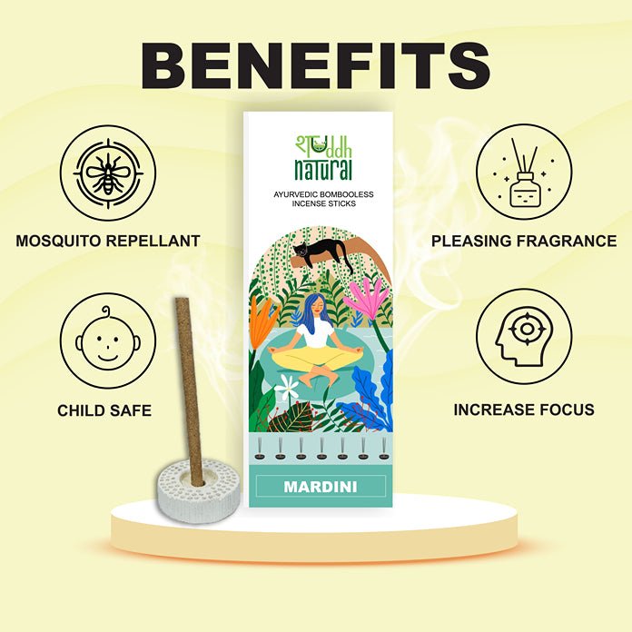 Lemongrass & Eucalyptus Bambooless Incense Sticks | Mardini | 30 Sticks – Pooja Needs on Brown Living™. SKU: SNBM30. Img 3.