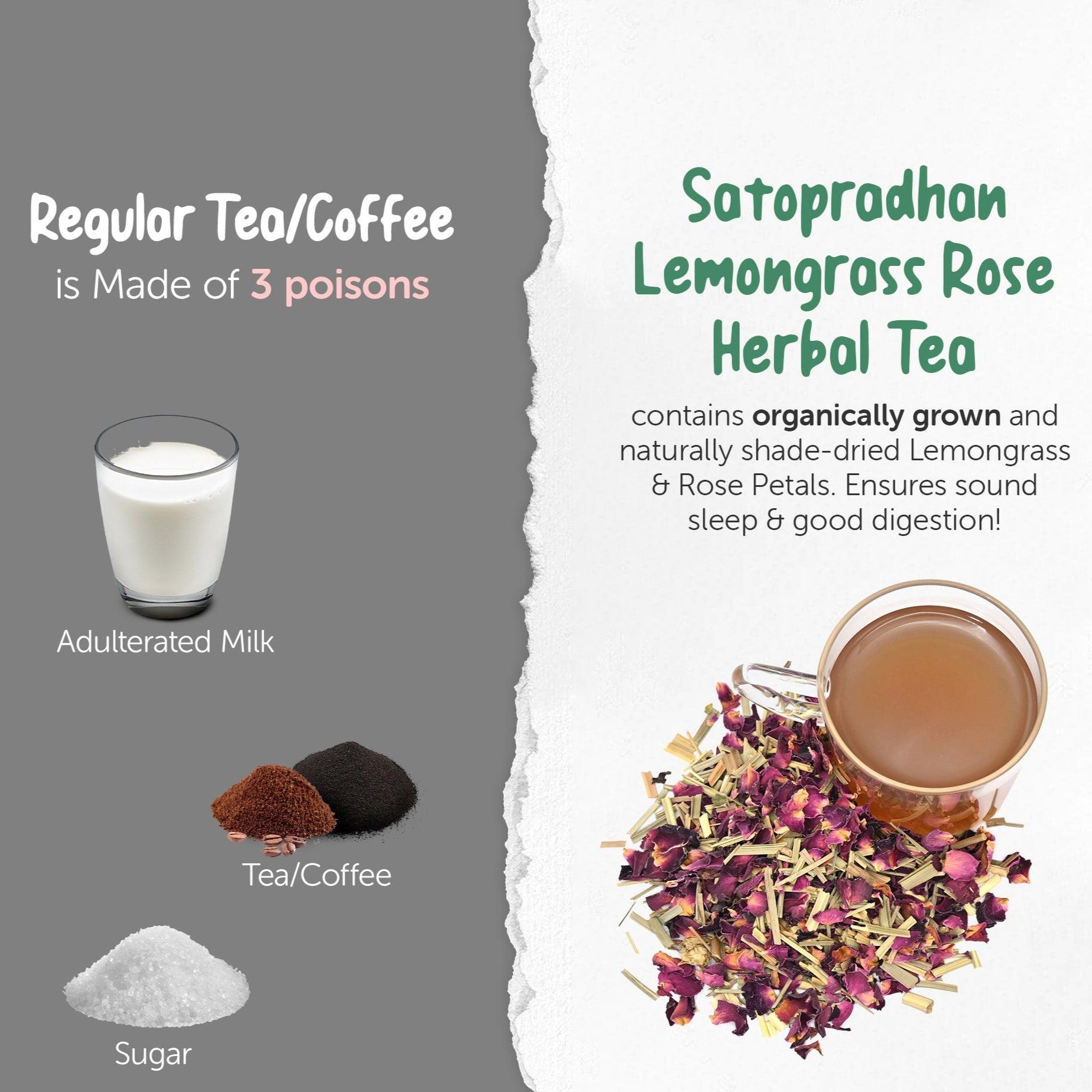 Organic Lemongrass Rose Tea - 25g - Naturally Shade Dried Mix – Tea on Brown Living™. SKU: 1HD - LR5T. Img 5.