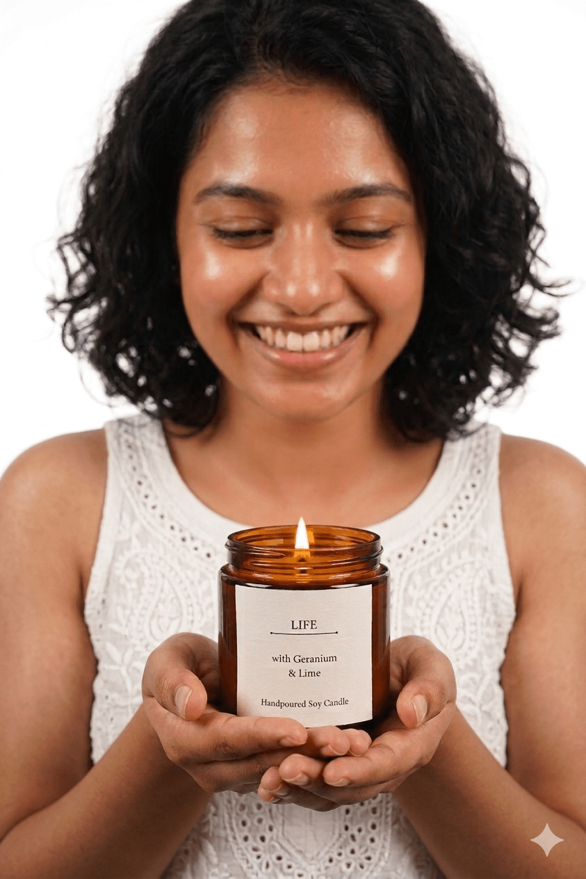 Life Soy Candle - Energizing Rosemary, Peppermint & Lime – Candles & Fragrances on Brown Living™. SKU: BGSC000003. Img 6.