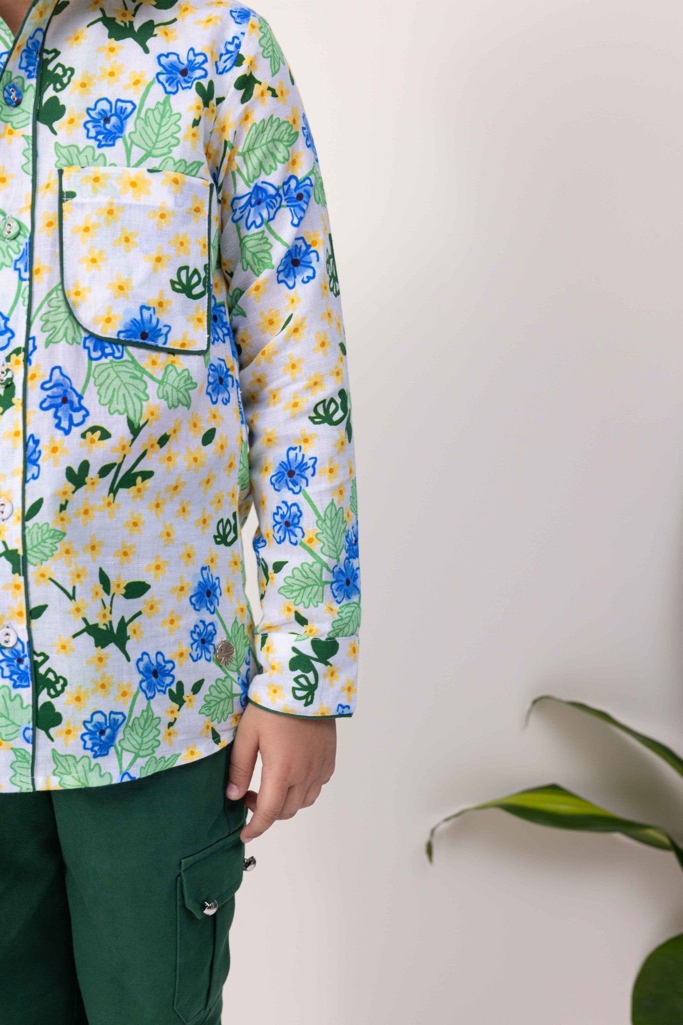 Linen & Tencel Asymmetric Pleated Co - Ord Set | Stylish & Comfortable – Kids Daywear Sets on Brown Living™. SKU: ML-EN-AS-3373to4. Img 3.