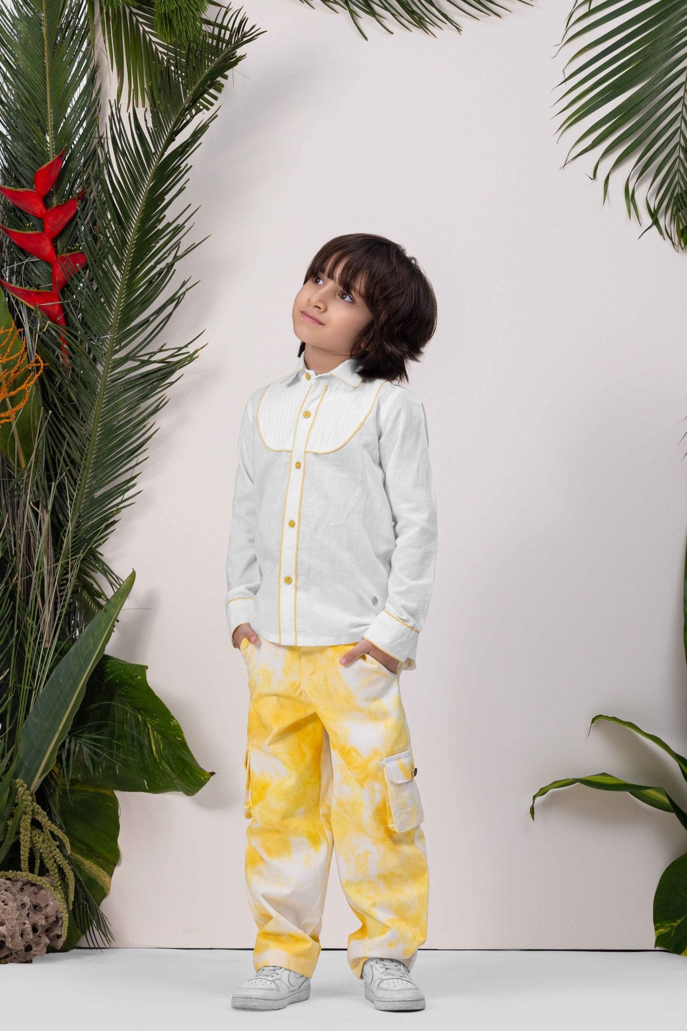 Linen & Tencel Plum Co - ord Set | Stylish & Comfortable Boys Outfit – Kids Daywear Sets on Brown Living™. SKU: ML-EN-PS-33513to4. Img 2.