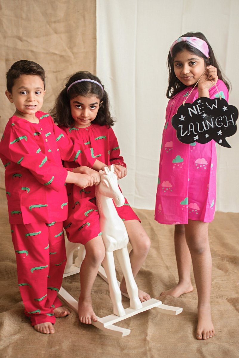 Little Cloud Pink - Girls Comfort Wear – Kids Frocks & Dresses on Brown Living™. SKU: MITHGN - 040(P) - 1. Img 5.