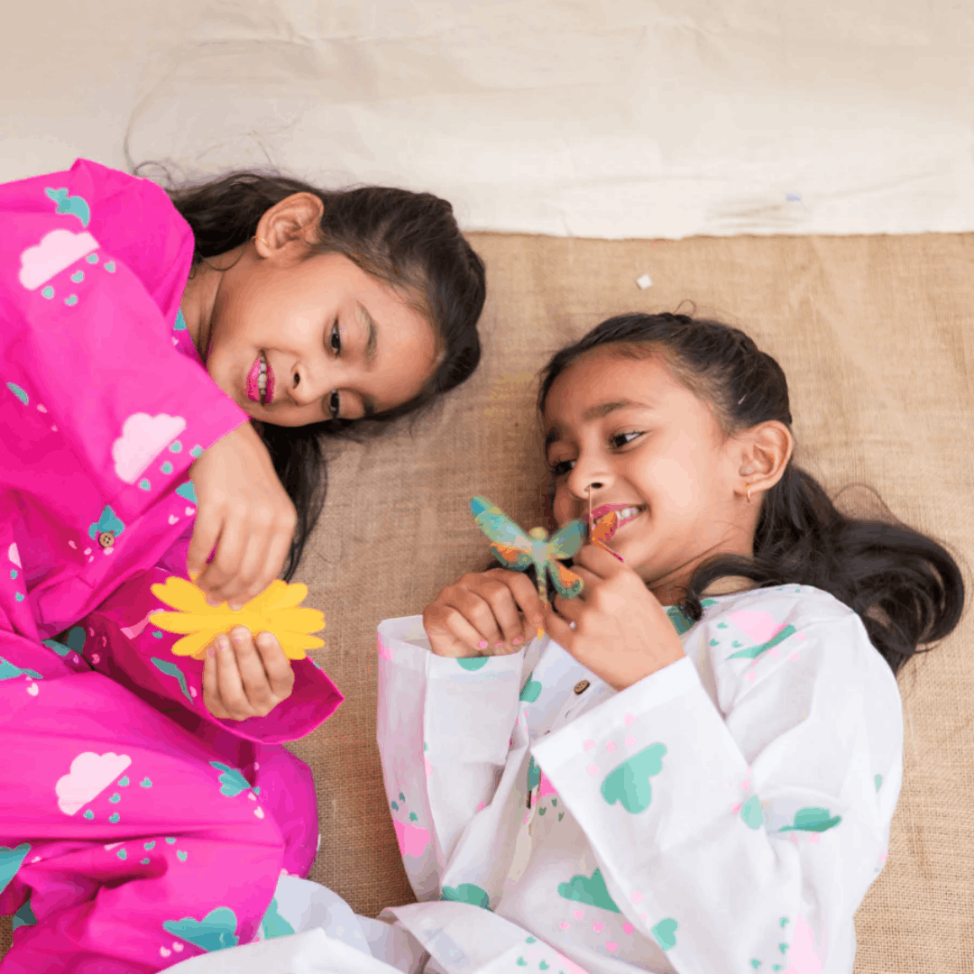 Little Clouds - Unisex Kids Cotton Nightwear – Kids Pyjamas on Brown Living™. SKU: MITHNW-040-1. Img 2.