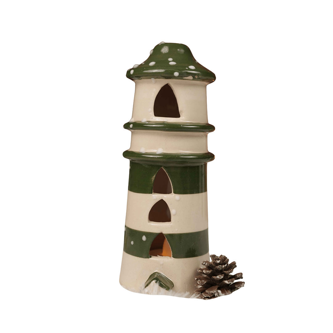 Little Lantern Home – Ceramic | Decorative Lantern Candle Holder – Home Decor on Brown Living™. SKU: CC8. Img 4.
