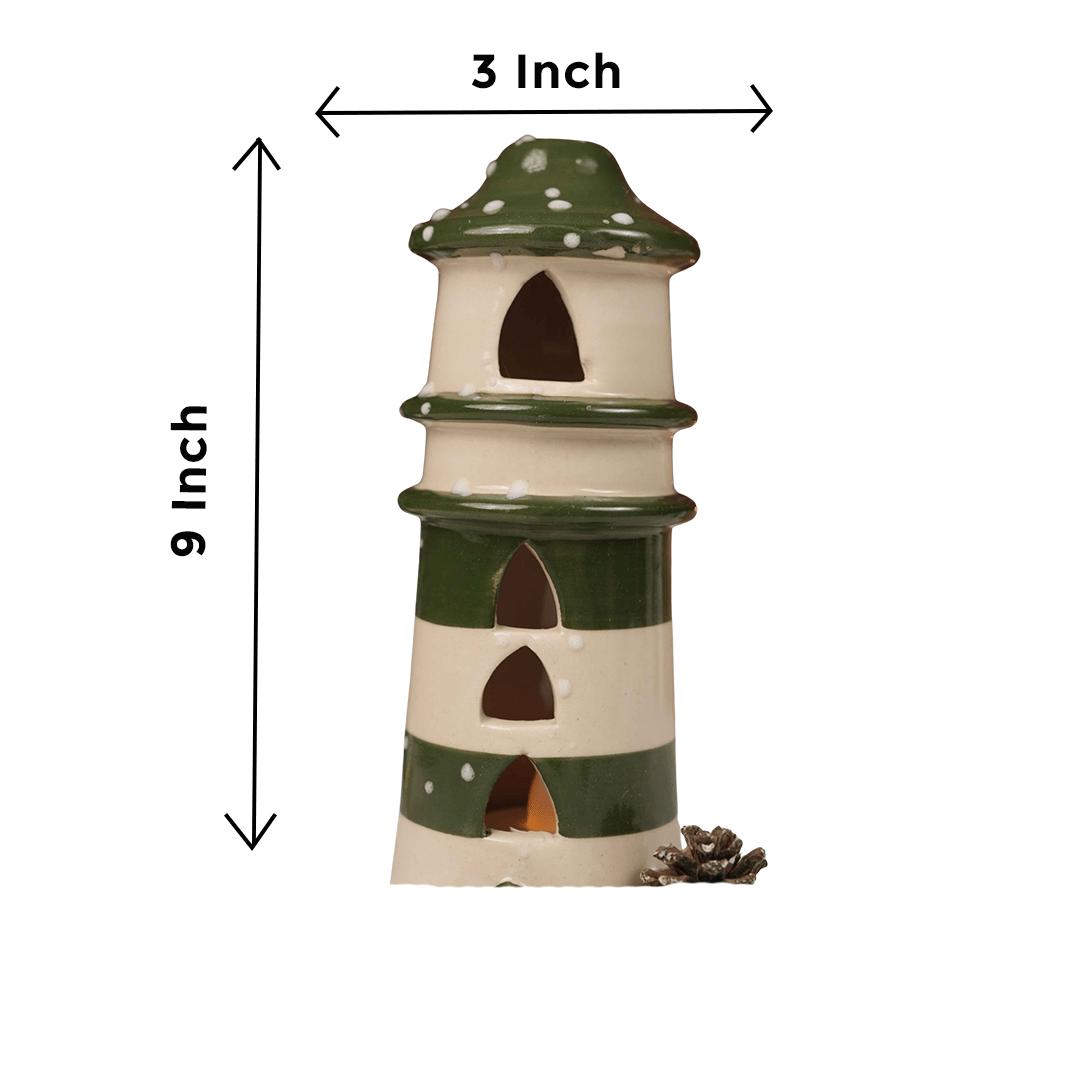 Little Lantern Home – Ceramic | Decorative Lantern Candle Holder – Home Decor on Brown Living™. SKU: CC9. Img 3.