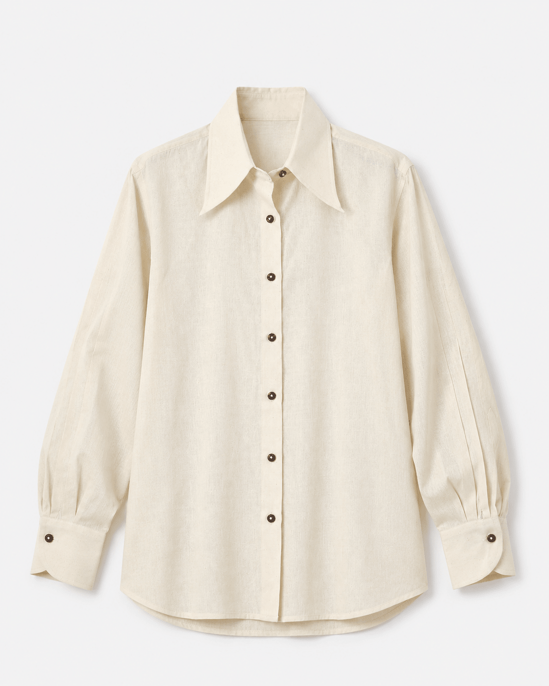 Long Collar Shirt – Modern Statement Collar Shirt for Effortless Style – Womens Shirt on Brown Living™. SKU: ACB2026008. Img 1.