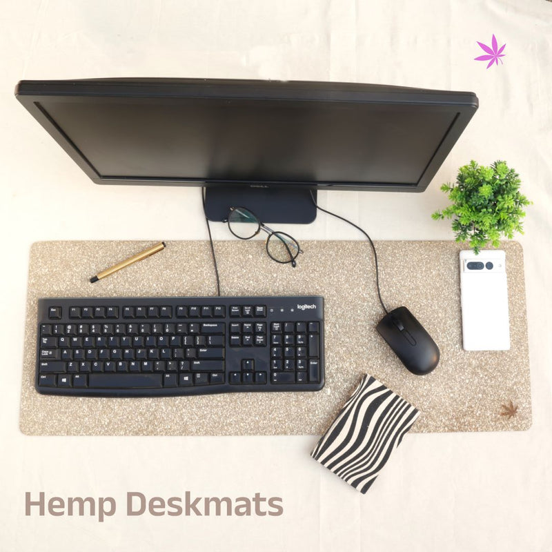Long Rectangular Hemp Deskmat for Work Space | Verified Sustainable Desk Accessories on Brown Living™