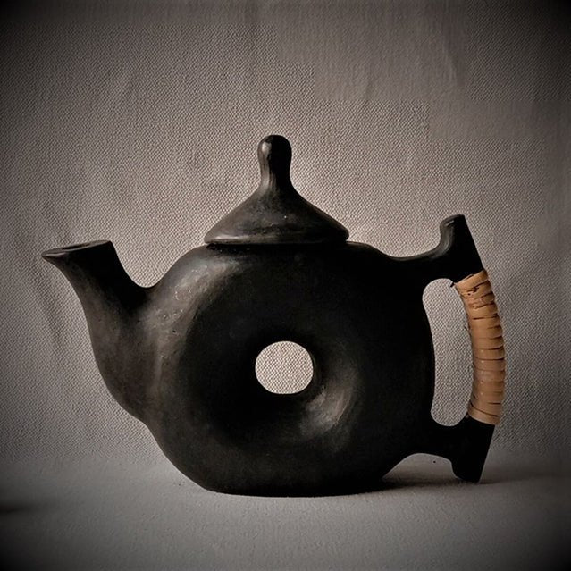 Longpi Black Pottery Chakra Teapot – Beverage Accessories on Brown Living™. SKU: SACHII011. Img 4.