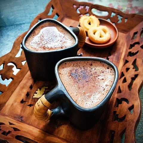 Longpi Black Pottery Trikon Coffee Mug - Small - Set of 2 – Mugs on Brown Living™. SKU: SACHII0161T1. Img 2.